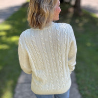 Emma Cable Knit Sweater - Ivory