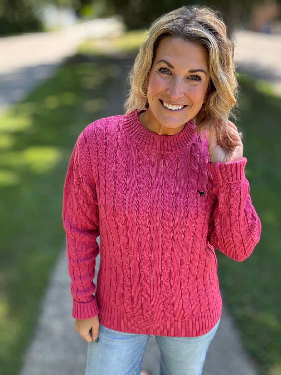 Emma Cable Knit Sweater - Salmon