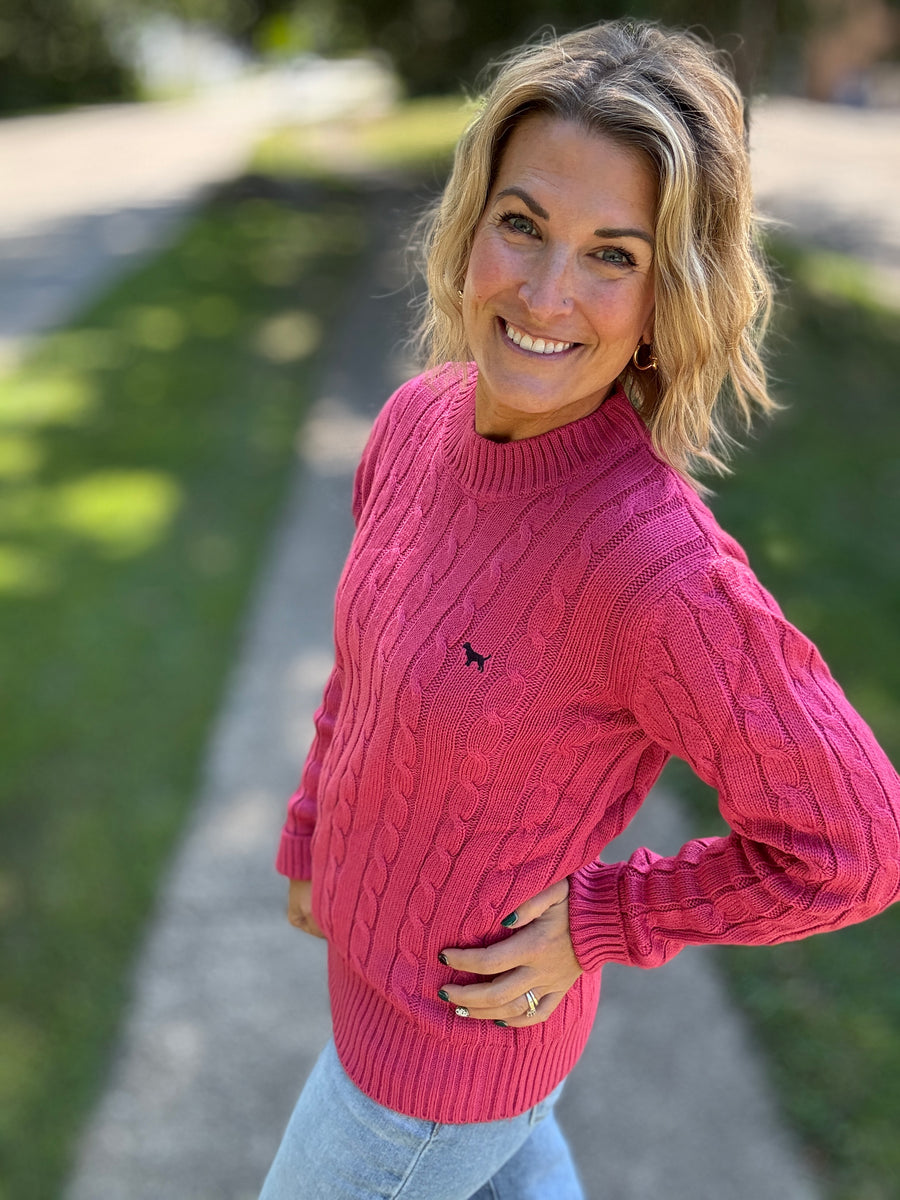 Emma Cable Knit Sweater - Salmon