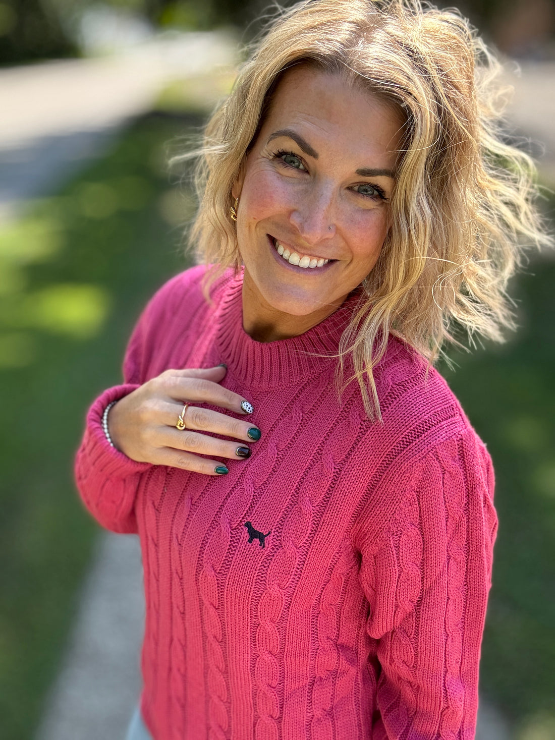 Emma Cable Knit Sweater - Salmon