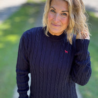 Emma Cable Knit Sweater - Navy