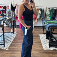 Risen - Mid Rise Wide Leg Pant with Drawstring