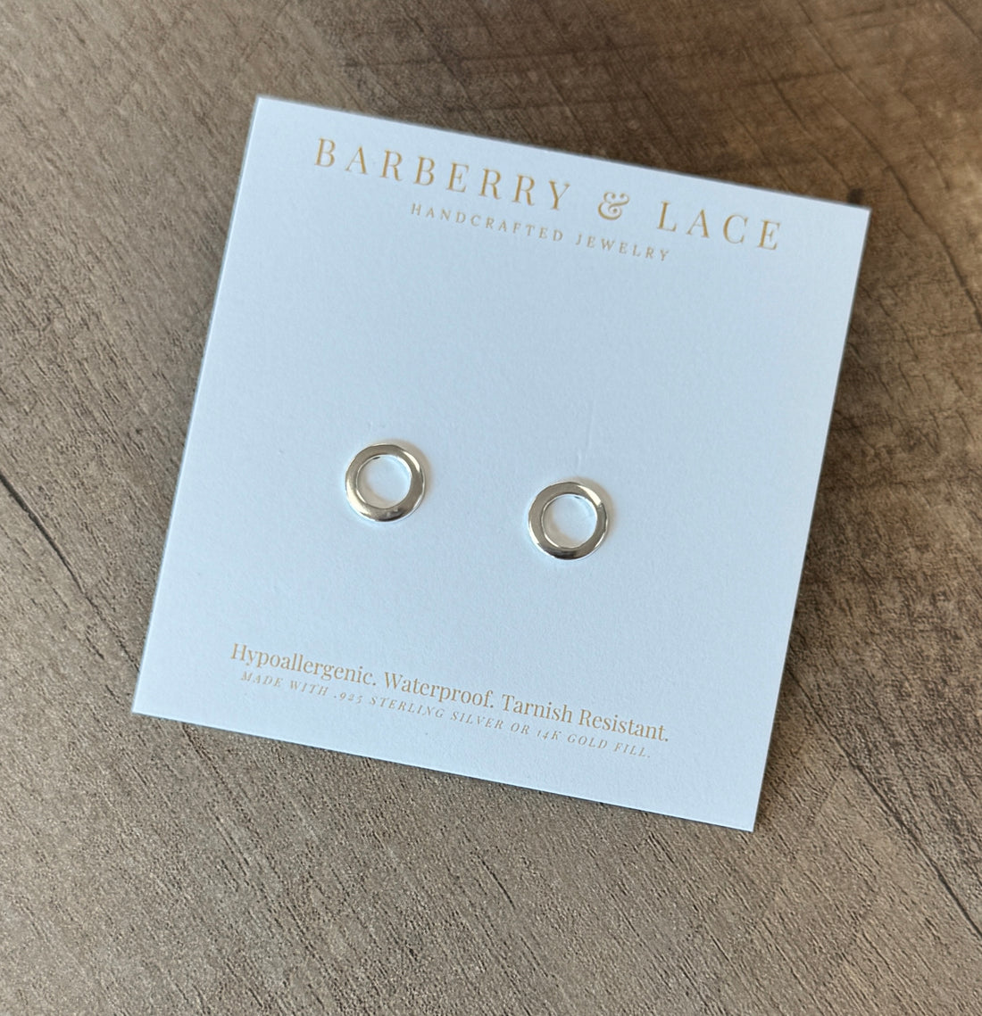Open Circle Stud Earrings | Sterling Silver | Waterproof