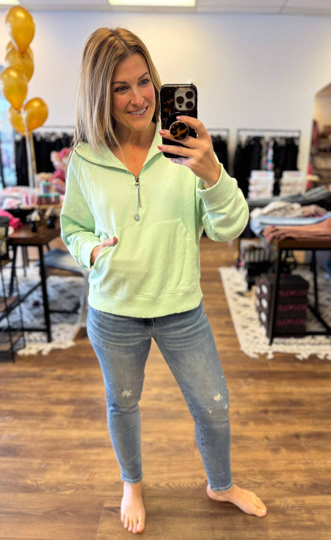 Simply Southern French Terry Hoodie - Mint