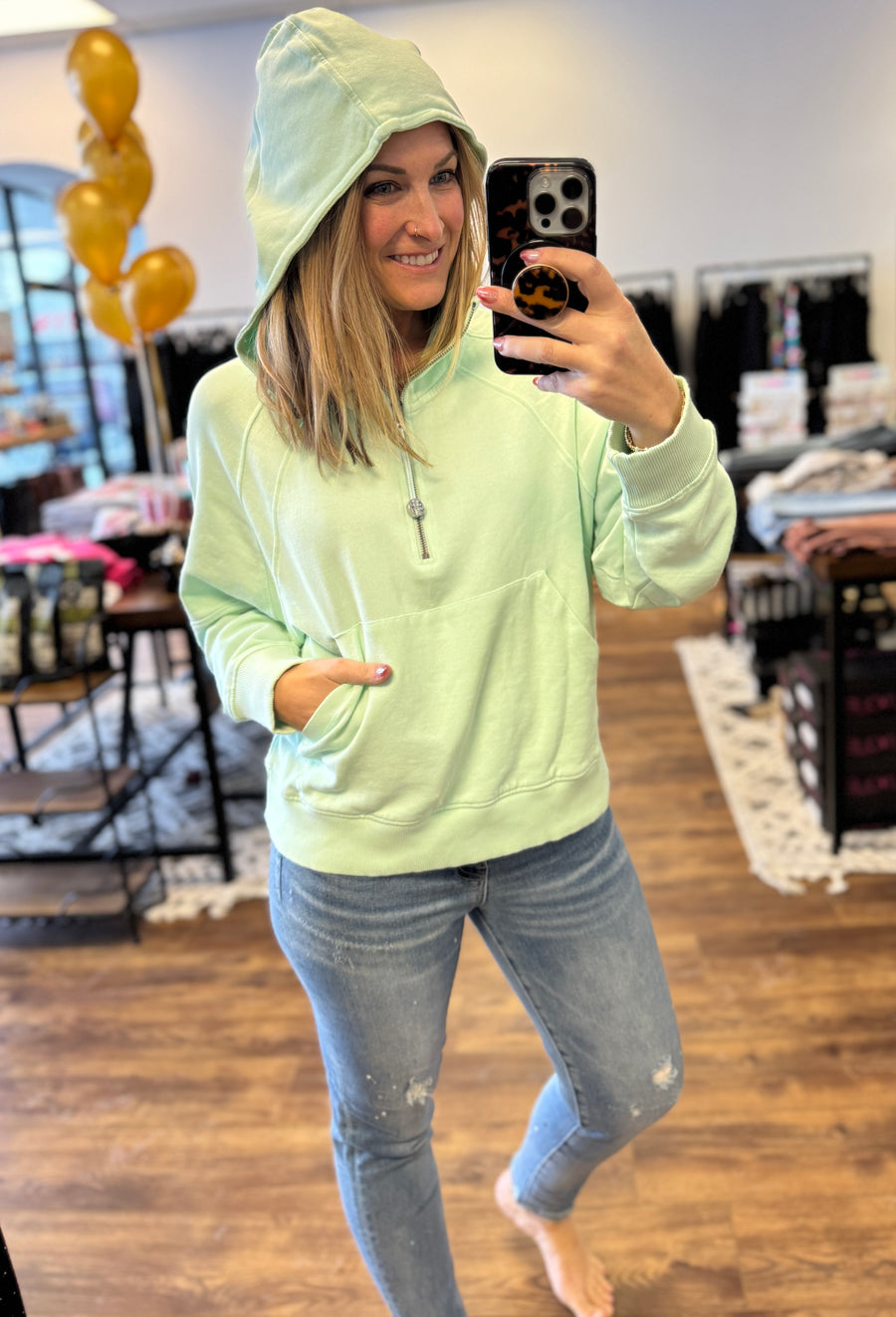 Simply Southern French Terry Hoodie - Mint