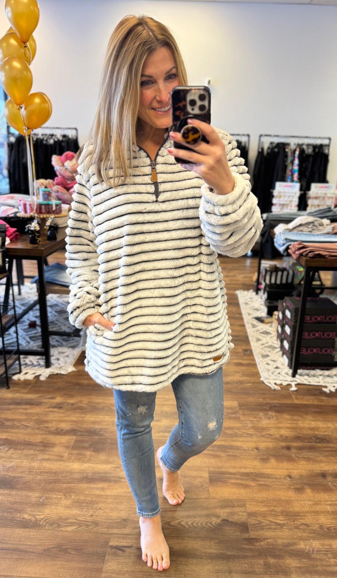 Simply Southern Luxe Pullover - Pavement