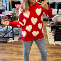 Simply Southern Fuzzy Hearts Sweater