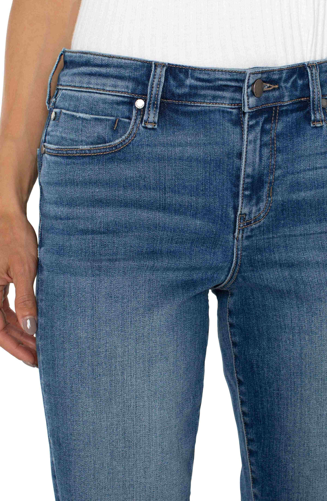 Liverpool - Kennedy Crop Straight Denim - McCallister