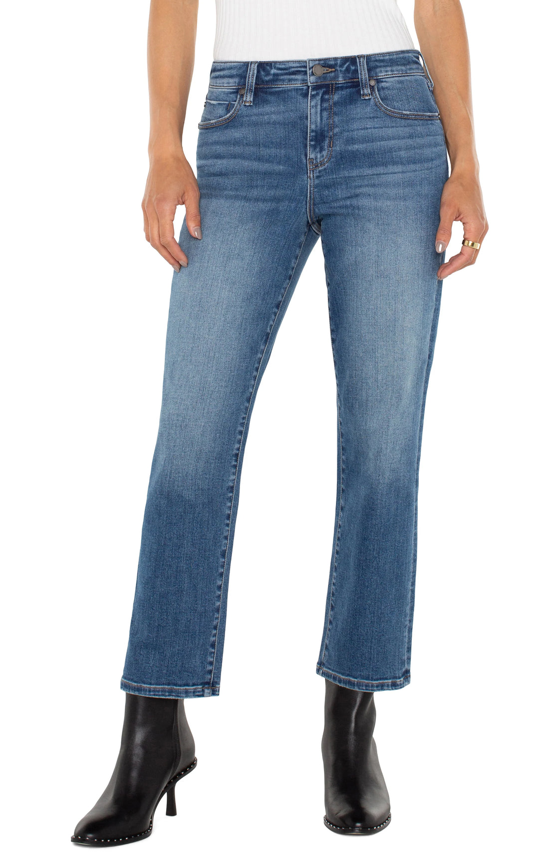 Liverpool - Kennedy Crop Straight Denim - McCallister