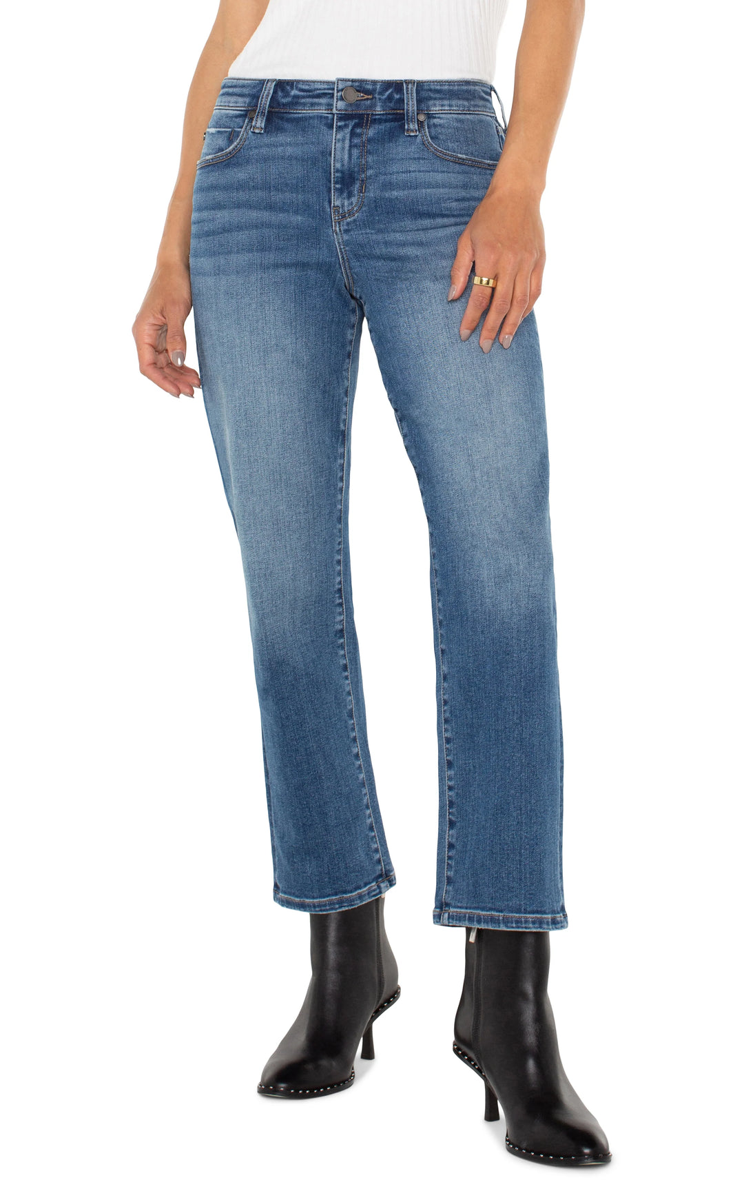 Liverpool - Kennedy Crop Straight Denim - McCallister