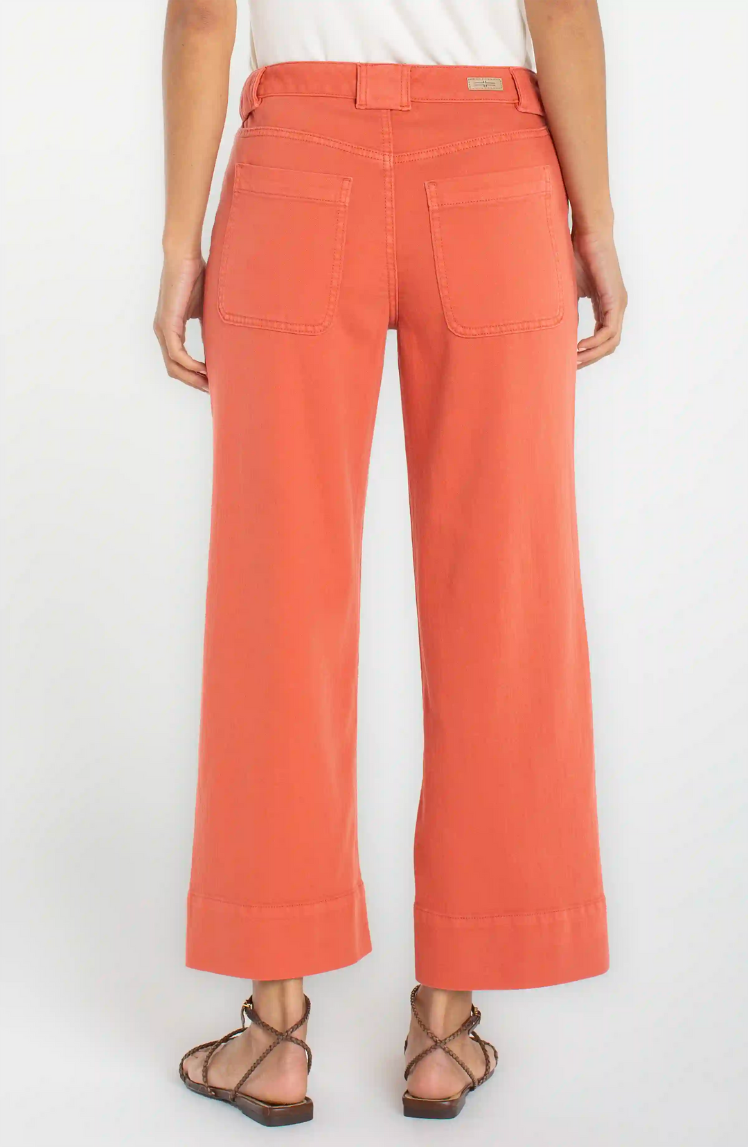 Liverpool - Stride Cargo Wide Leg Crop - Red Clay