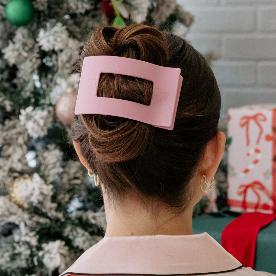Merry Pinkmas Large Flat Rectangle Hair Clip 