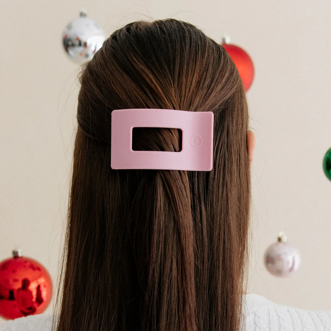 Merry Pinkmas Small Flat Rectangle Hair Clip