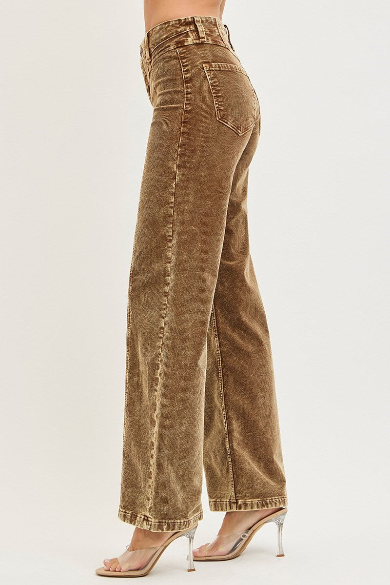 Risen - High Rise Front Yoke Corduroy Pants