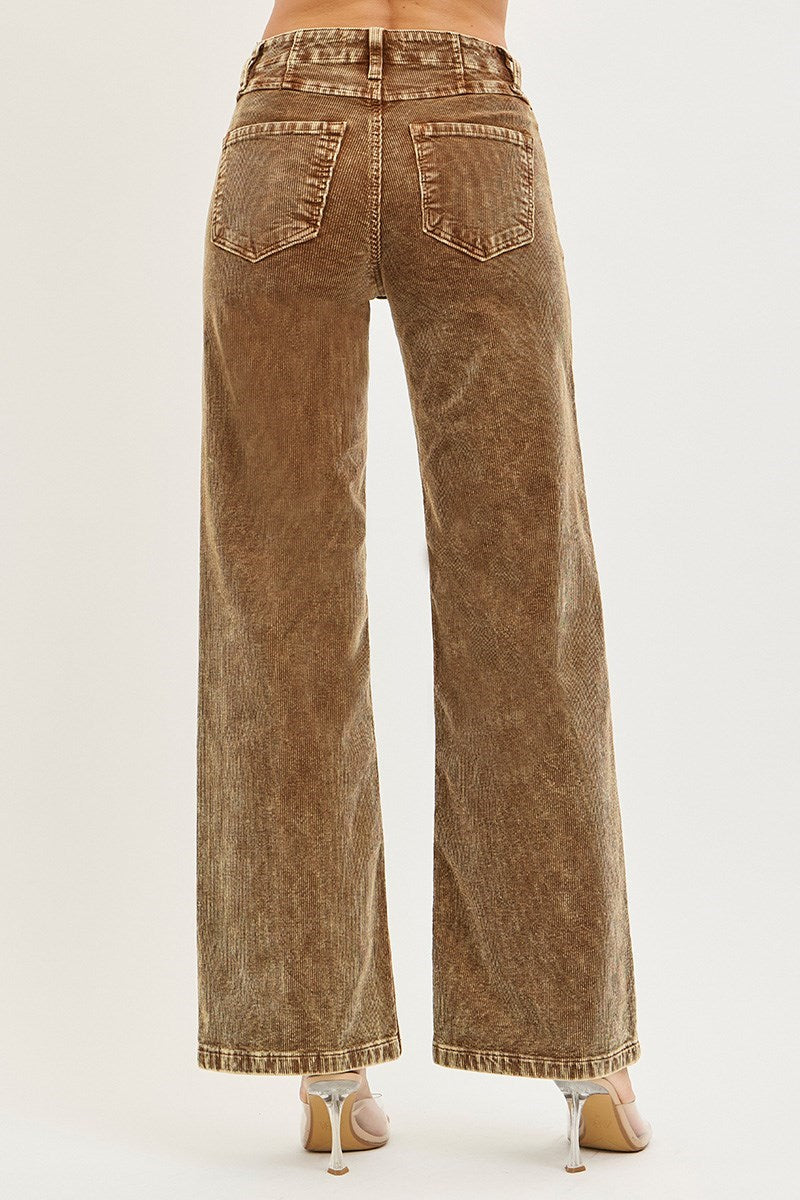 Risen - High Rise Front Yoke Corduroy Pants