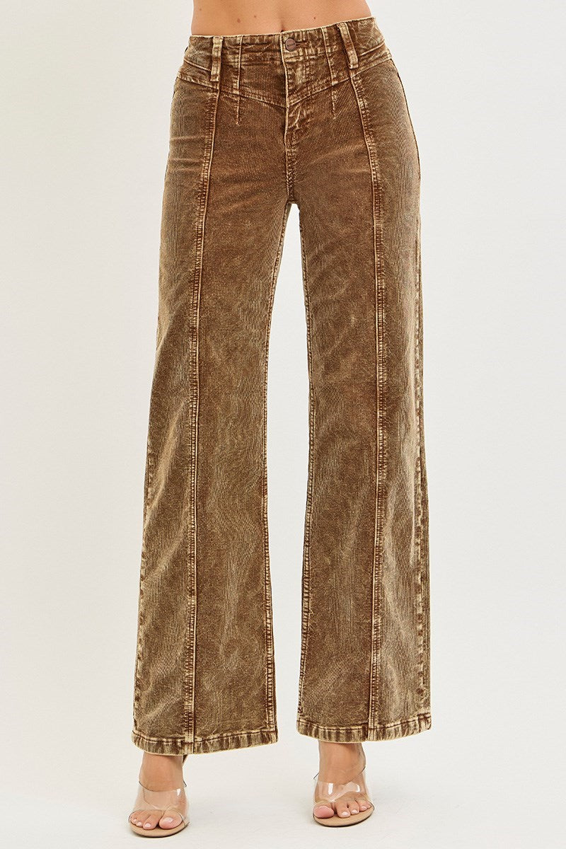 Risen - High Rise Front Yoke Corduroy Pants