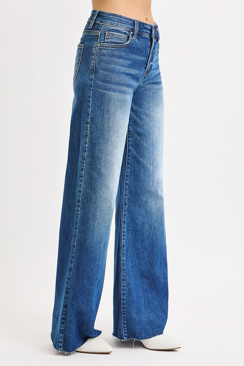 Risen - High Rise Tummy Control Palazzo Jeans