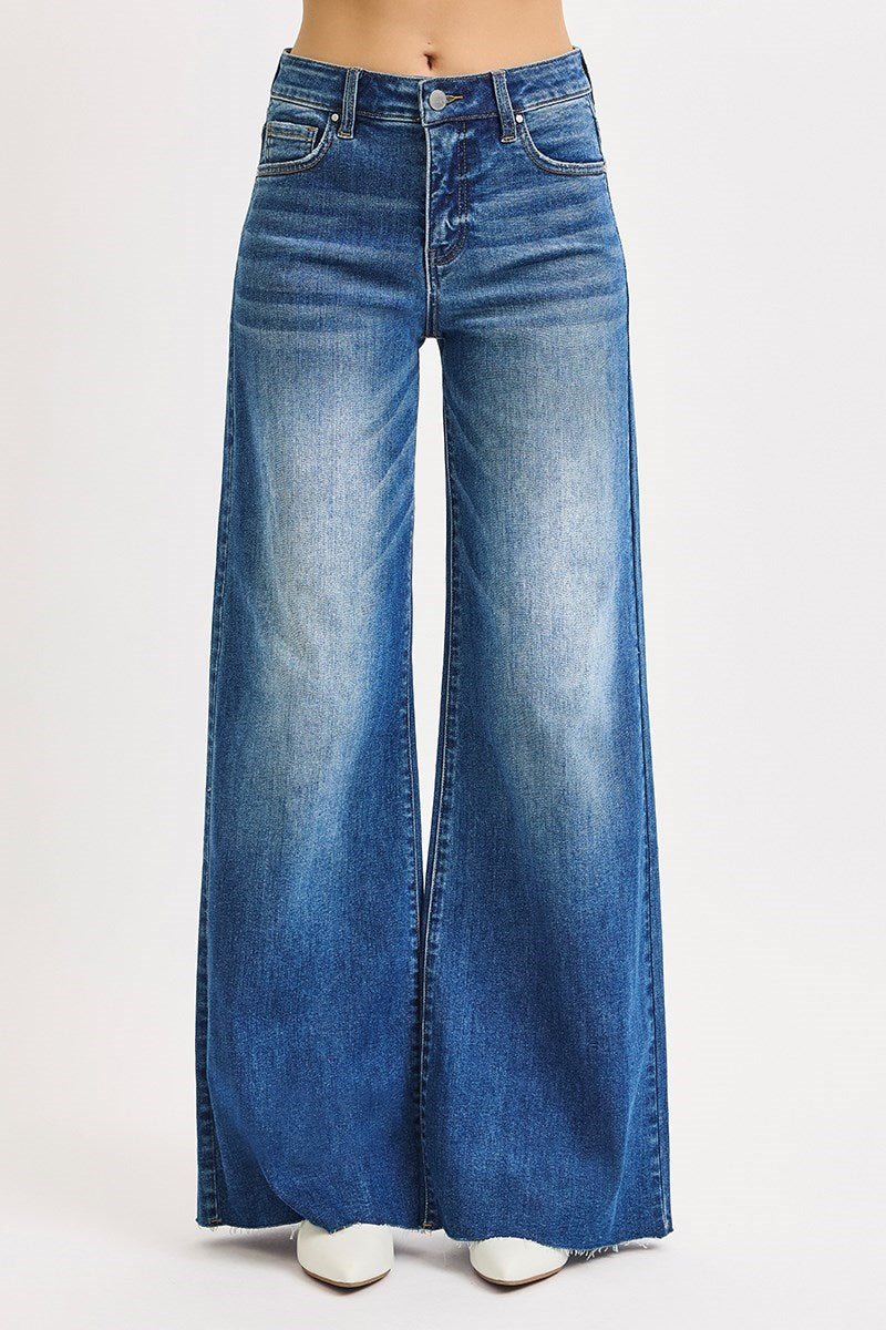 Risen - High Rise Tummy Control Palazzo Jeans