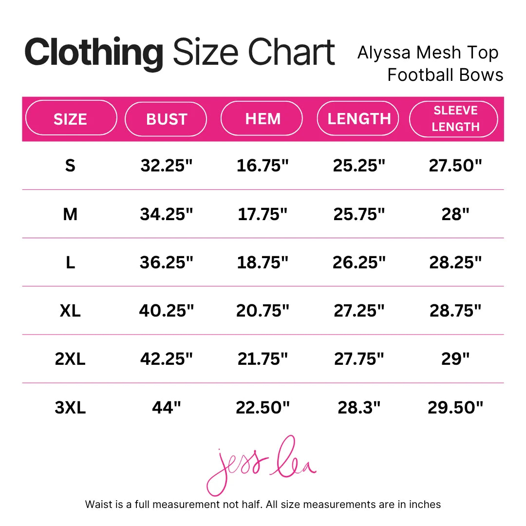 Alyssa Mesh Top - Football Bows