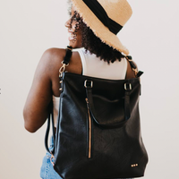 Upper East Side Vegan Leather Backpack and Crossbody Tote