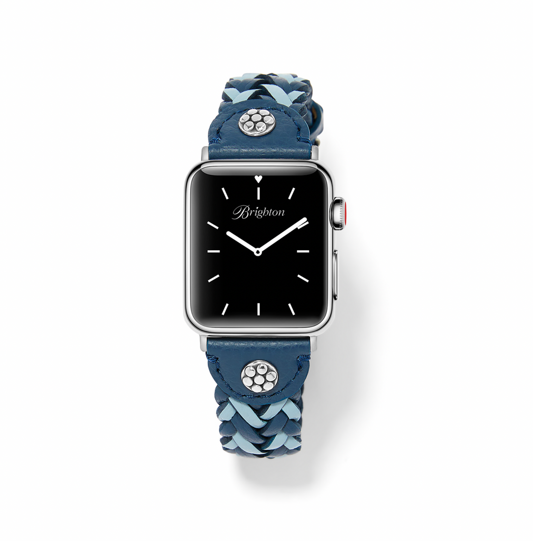 Rory Leather Watch Band - French Blue / Cloud Blue