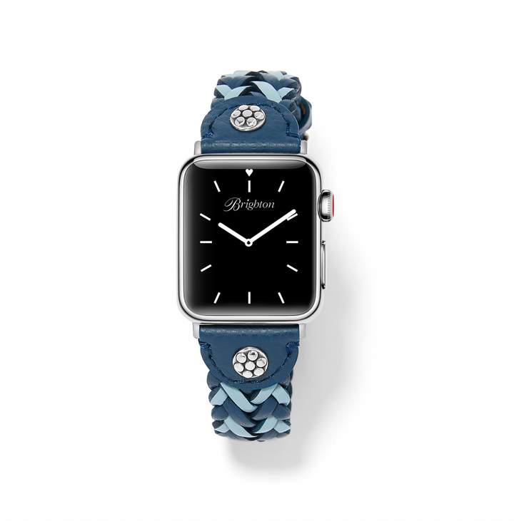 Rory Leather Watch Band - French Blue / Cloud Blue