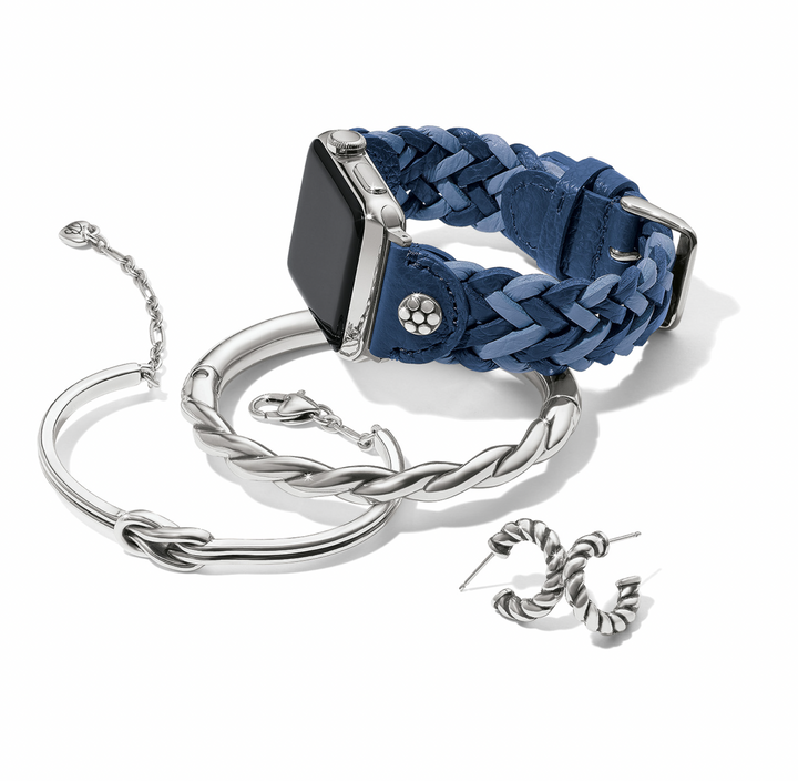 Rory Leather Watch Band - French Blue / Cloud Blue