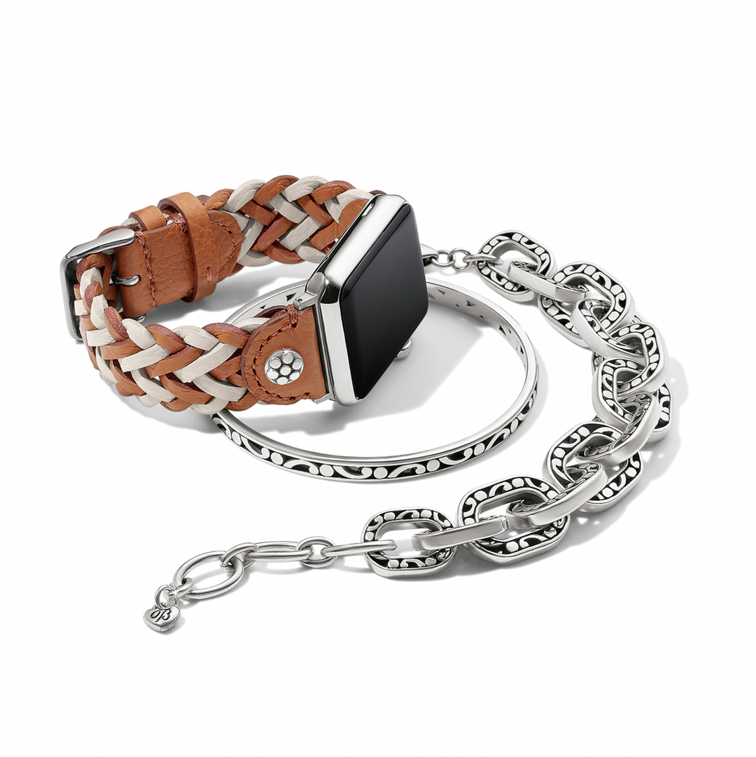 Rory Leather Watch Band - Shoe White / Toffee