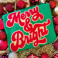 Merry & Bright Chenille and Glitter Patch Sweatshirt {SPECIAL ORDER}