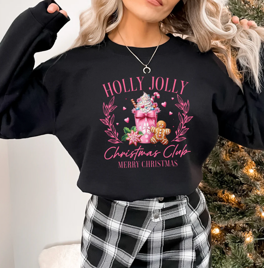 Holly Jolly Christmas Club Graphic Sweatshirt {SPECIAL ORDER}