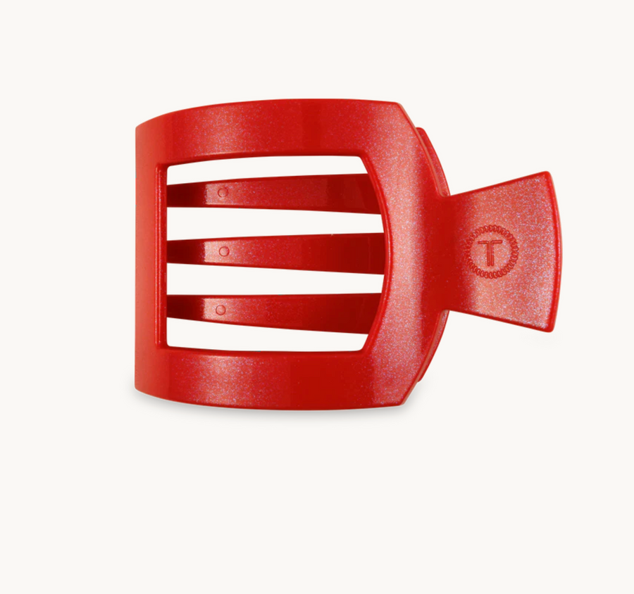 Teleties Medium Flat Square Clip - Rudolph Red