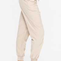 Ruched Front Active Joggers - Khaki