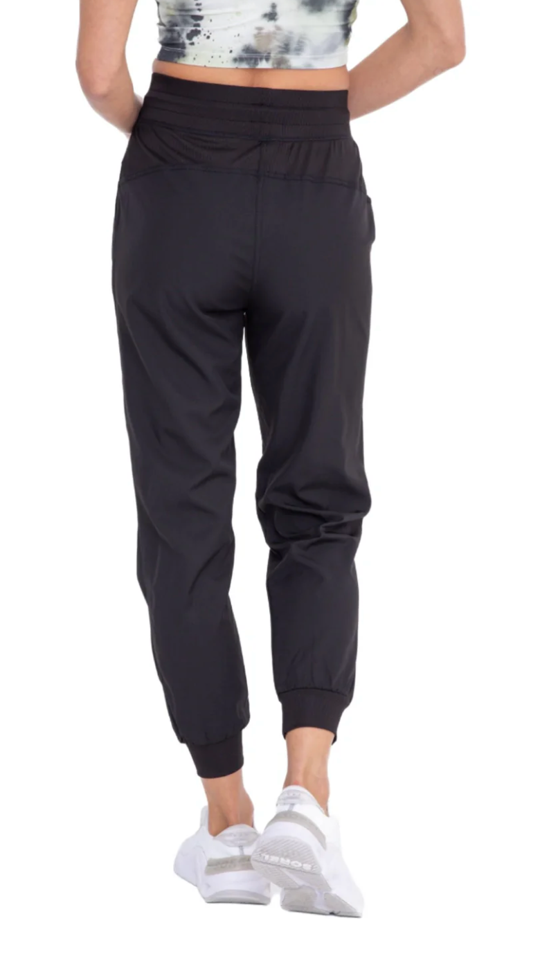 Ruched Front Active Joggers - Black