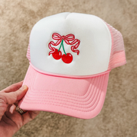 Cherry Embroidered Foam Trucker Hat