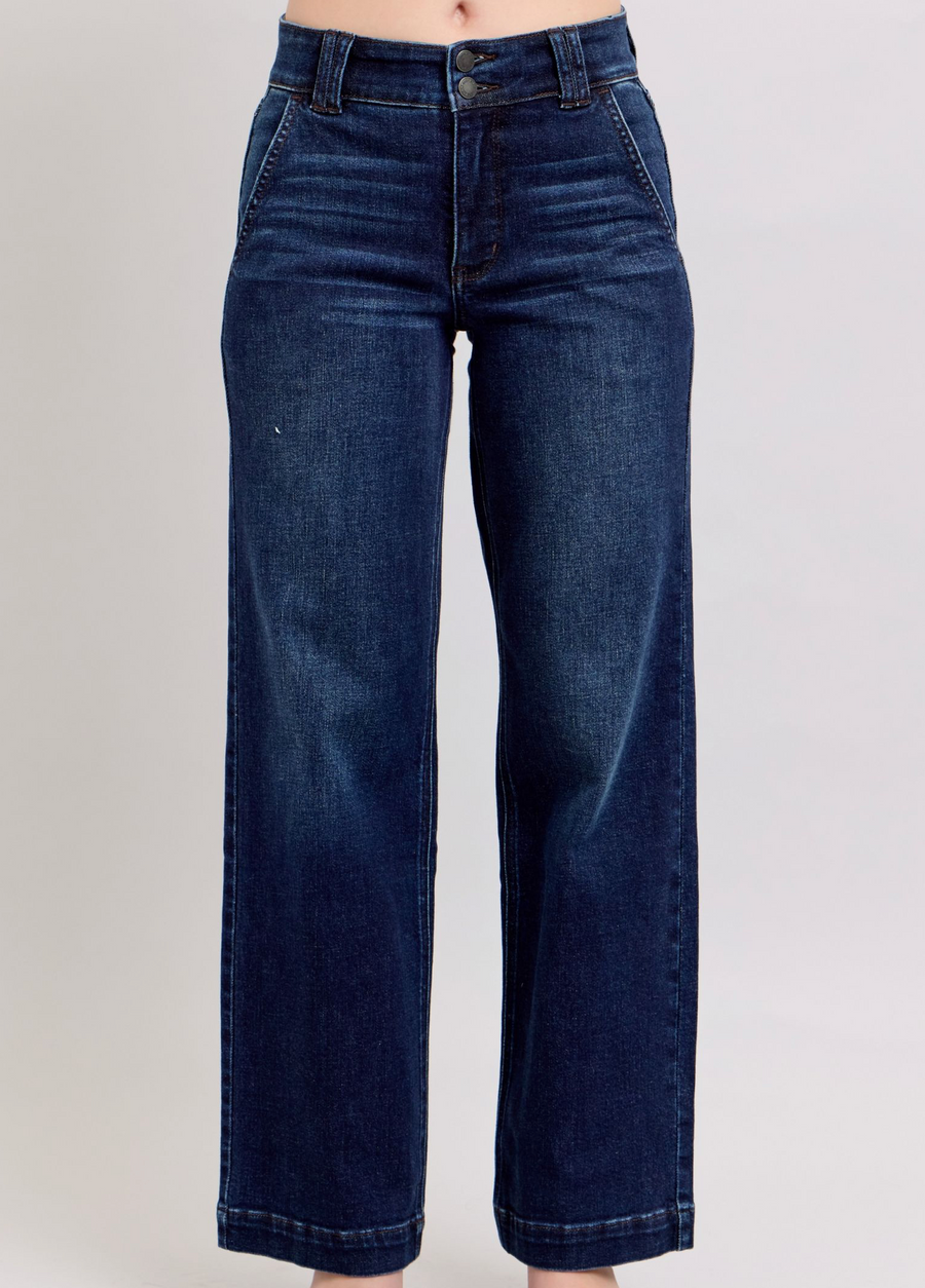 Judy Blue - High Waist Wide Leg Dark Wash