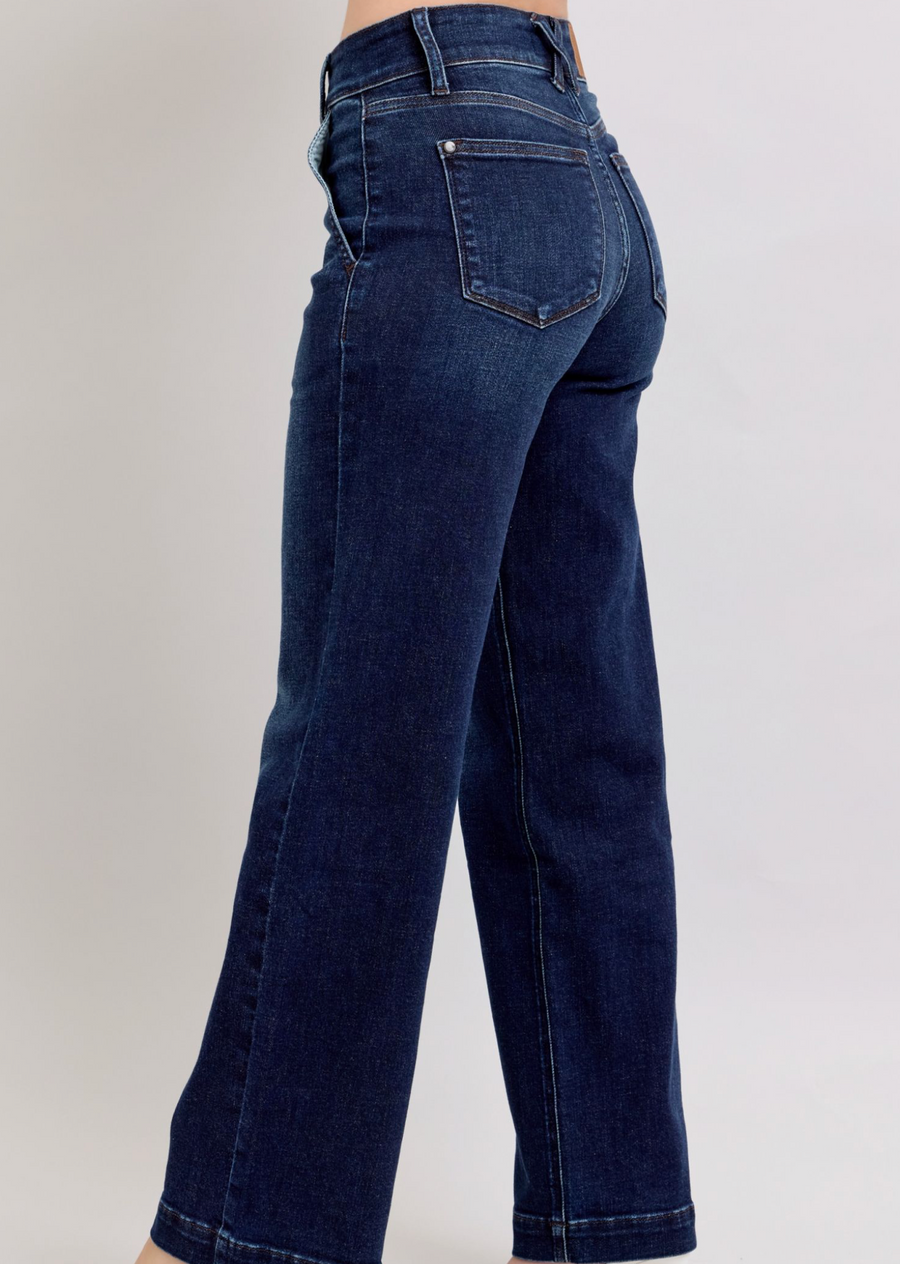 Judy Blue - High Waist Wide Leg Dark Wash