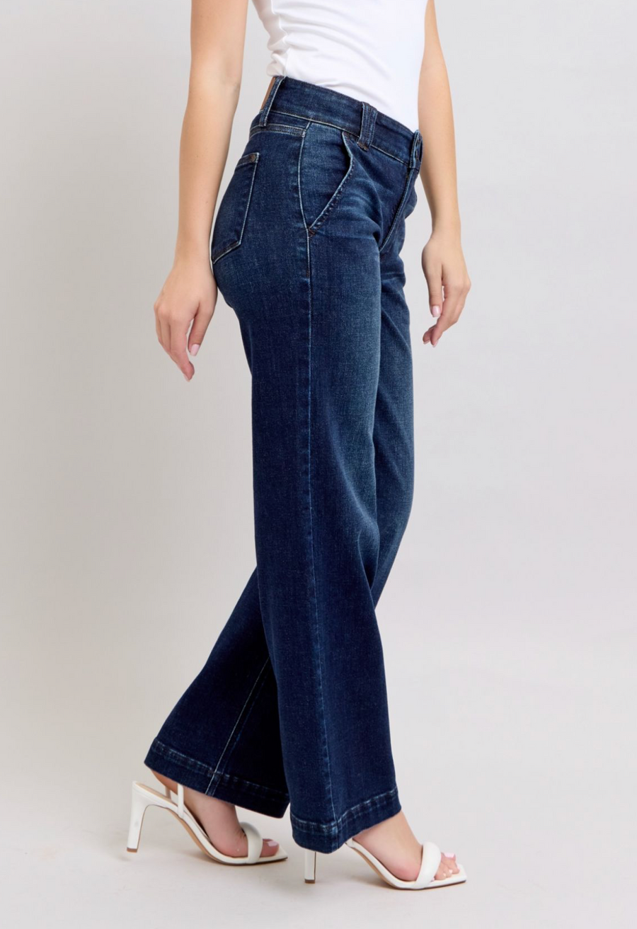 Judy Blue - High Waist Wide Leg Dark Wash