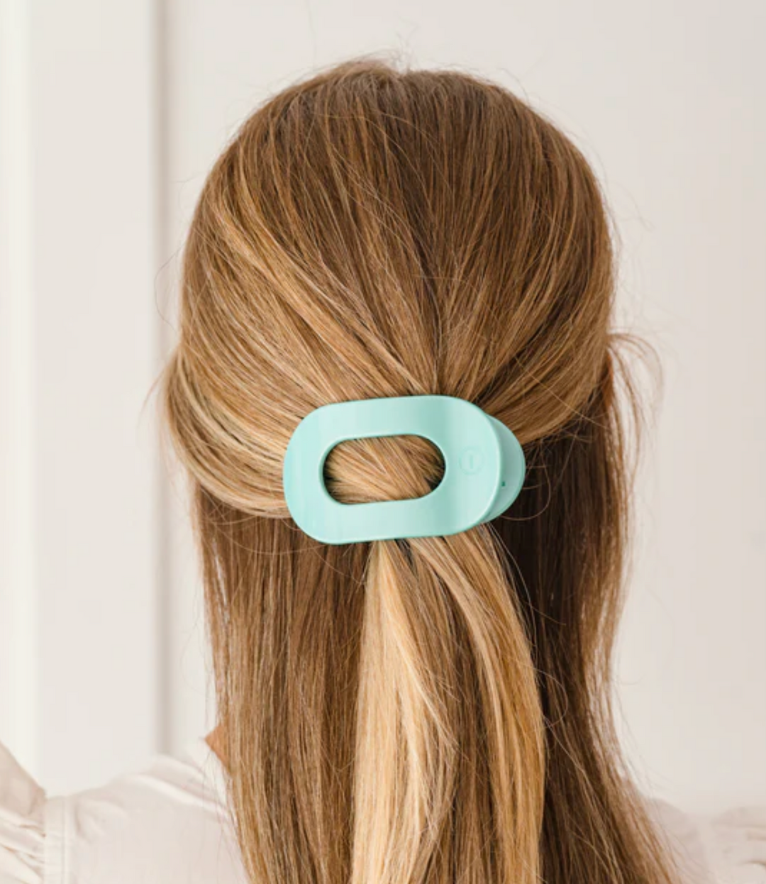 Teleties Small Round Flat Clip - Totally Turquoise