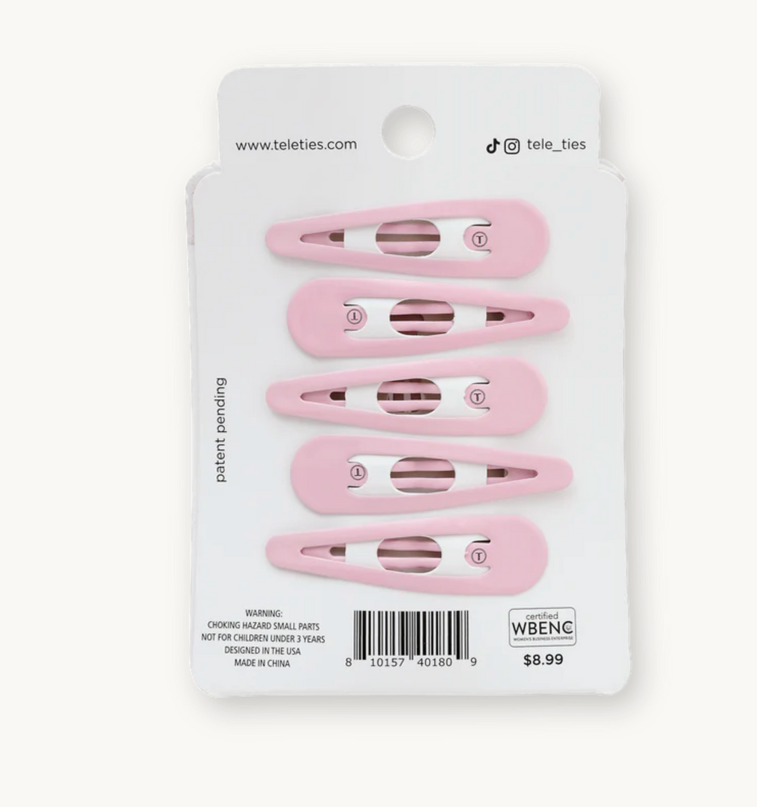 Teleties - Pearly Pink Snap Clip