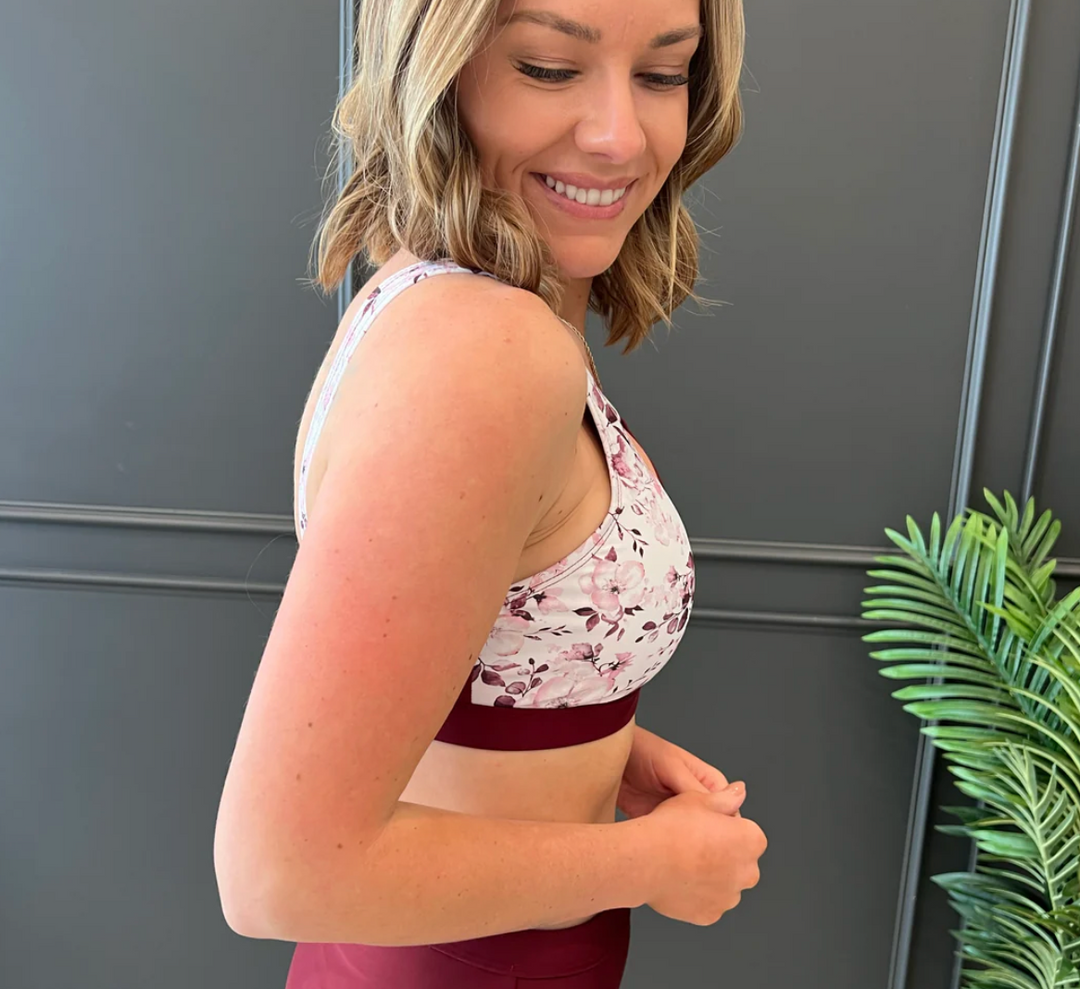 Capture the Coast Swim Top - Burgundy Floral
