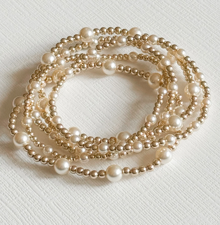 Emma Pearl and Gold Bracelet | Waterproof