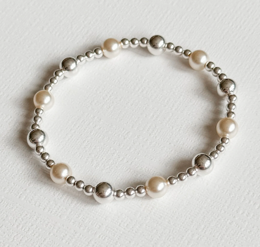 Sunrise Pearl and Silver Bracelet | Waterproof