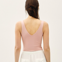 Essential V-Neck Tank Bodysuit - Rose