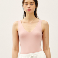 Essential V-Neck Tank Bodysuit - Rose