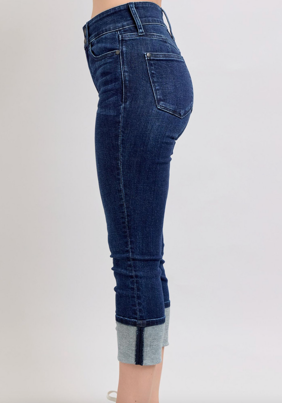 Judy Blue - High Rise Double Band Waistband Capri