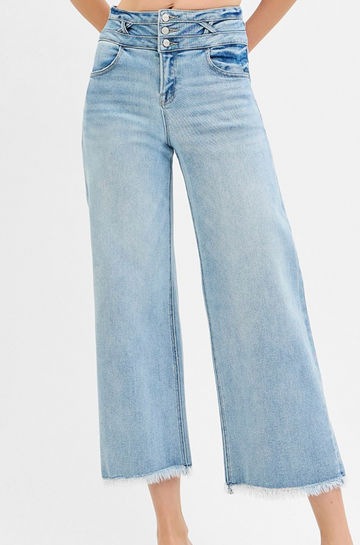 Risen - High Rise Double Band Crop Jean