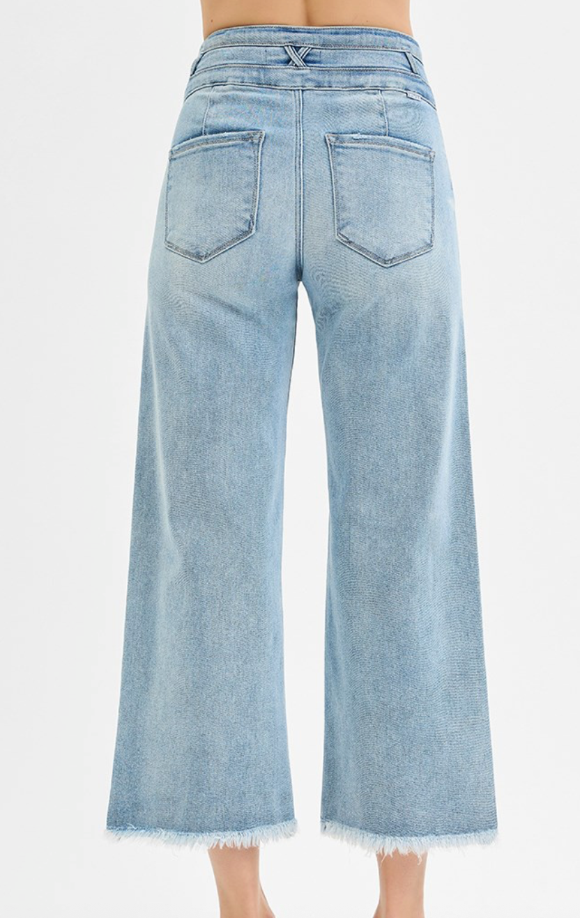 Risen - High Rise Double Band Crop Jean