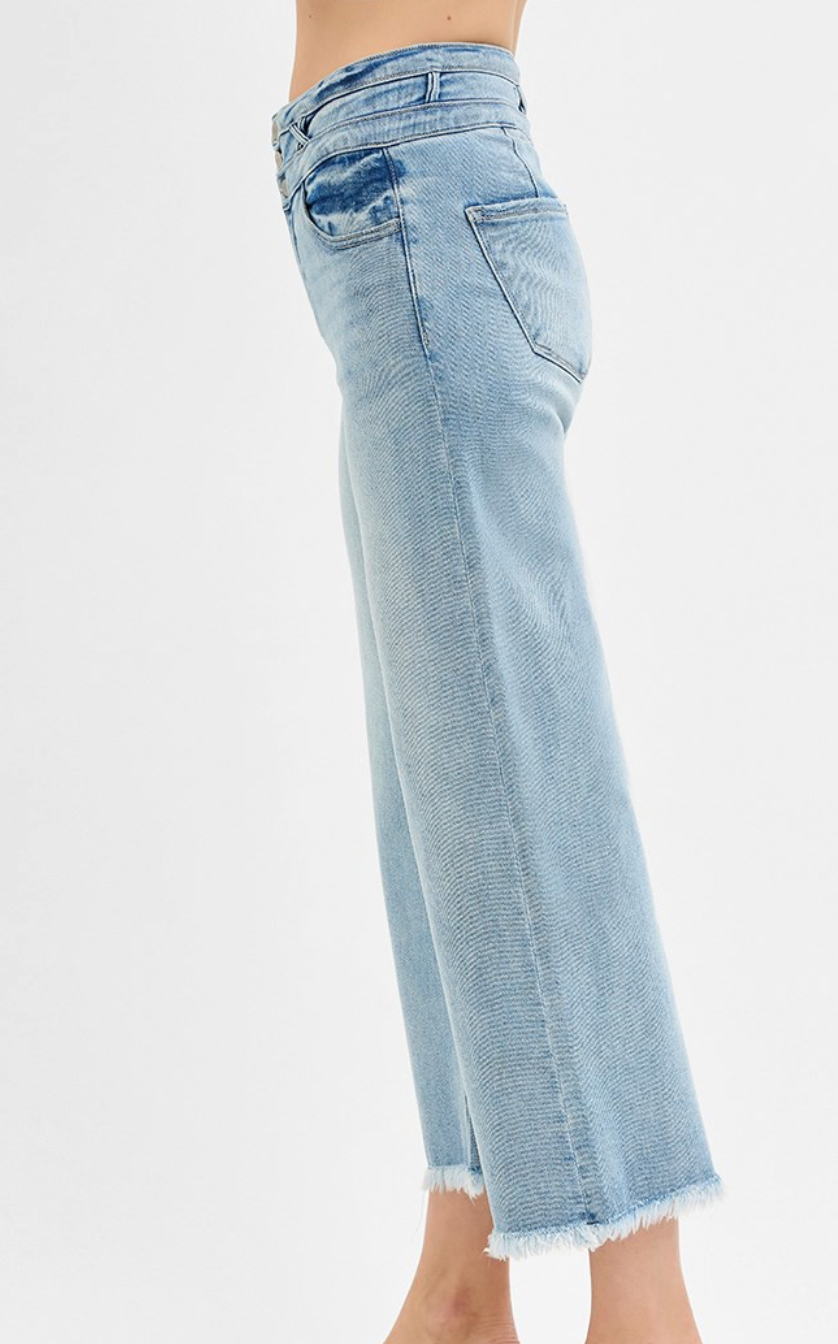Risen - High Rise Double Band Crop Jean
