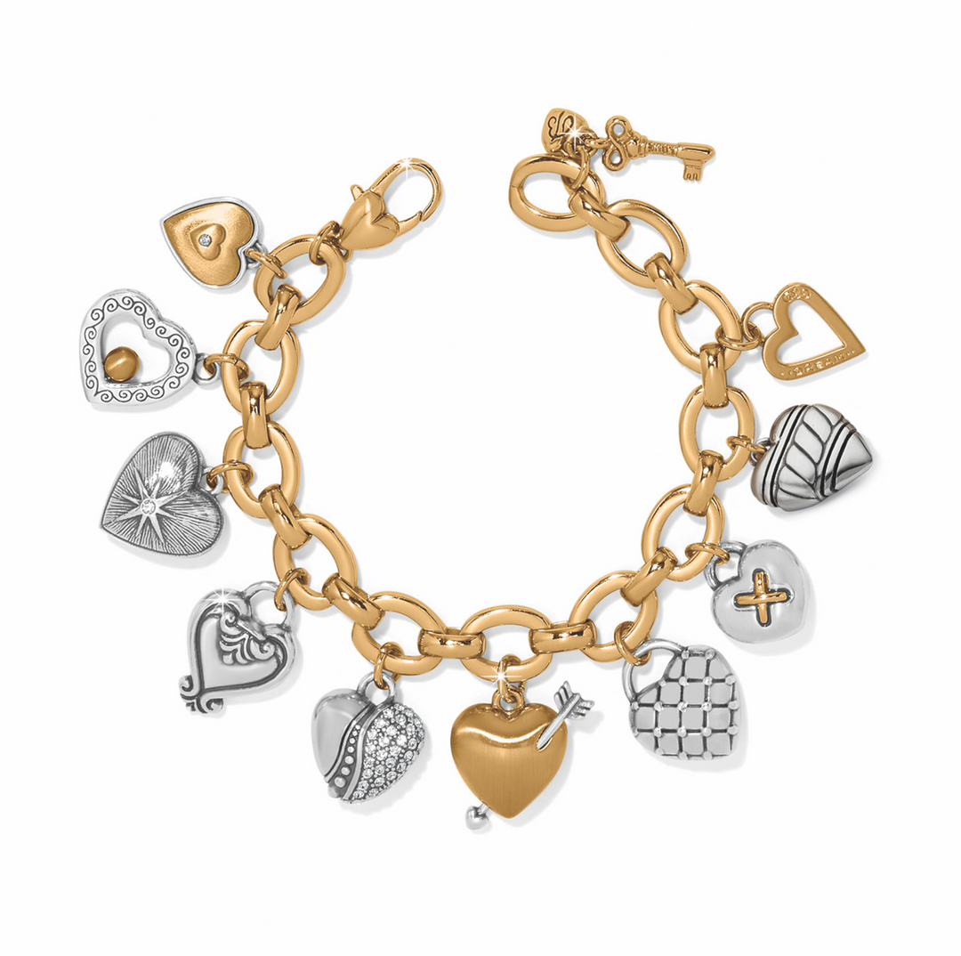 One Heart Large Charm Bracelet