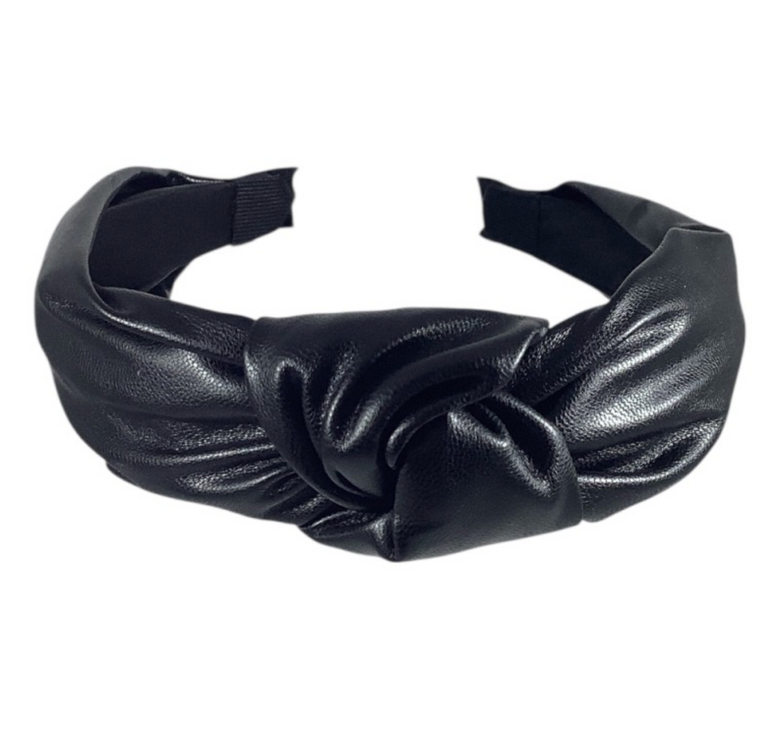 Faux Leather Knotted Headband